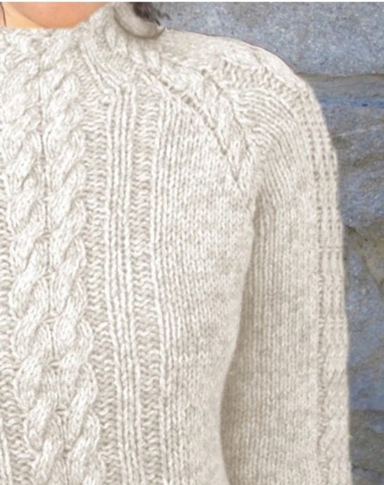 Cabled Pullover  - Hemp and Wool Knitting Pattern image 1
